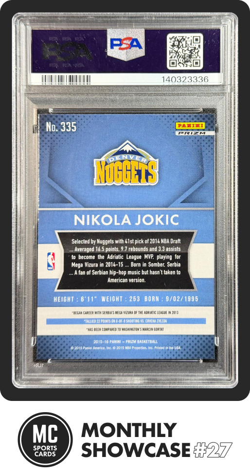 NIKOLA JOKIC PSA 10 2015-16 PANINI PRIZM #335 ROOKIE SILVER RC SP GEM MINT RARE view 2