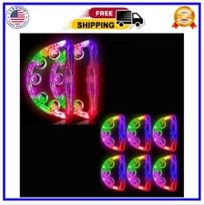 LED Tambourine, Light up Toys Handheld Musical Flashing Tamborine Autism Toys Pa