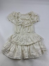 LoveShackFancy Dress Womens Medium White Ruffle Smocked Mini Sundress Boho