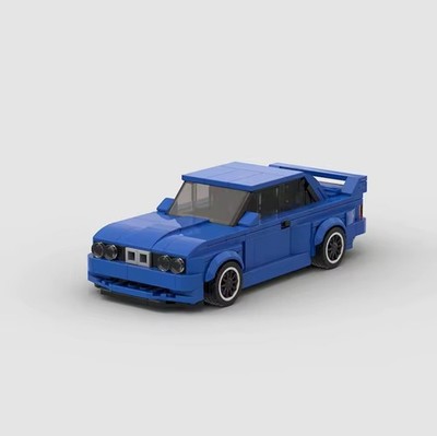 BMW E30 M3 Klemmbaustein Set Bausatz Blau Geschenk carguy auto Lego Weihnachten