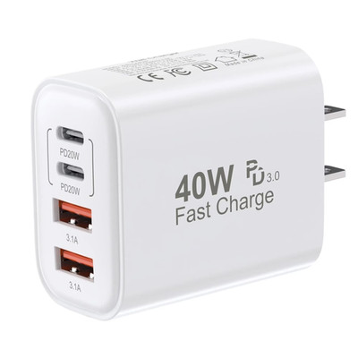 USB C Charger Block,40W Type C Charger Fast Charging Block, 4-Port PD+QC Power A