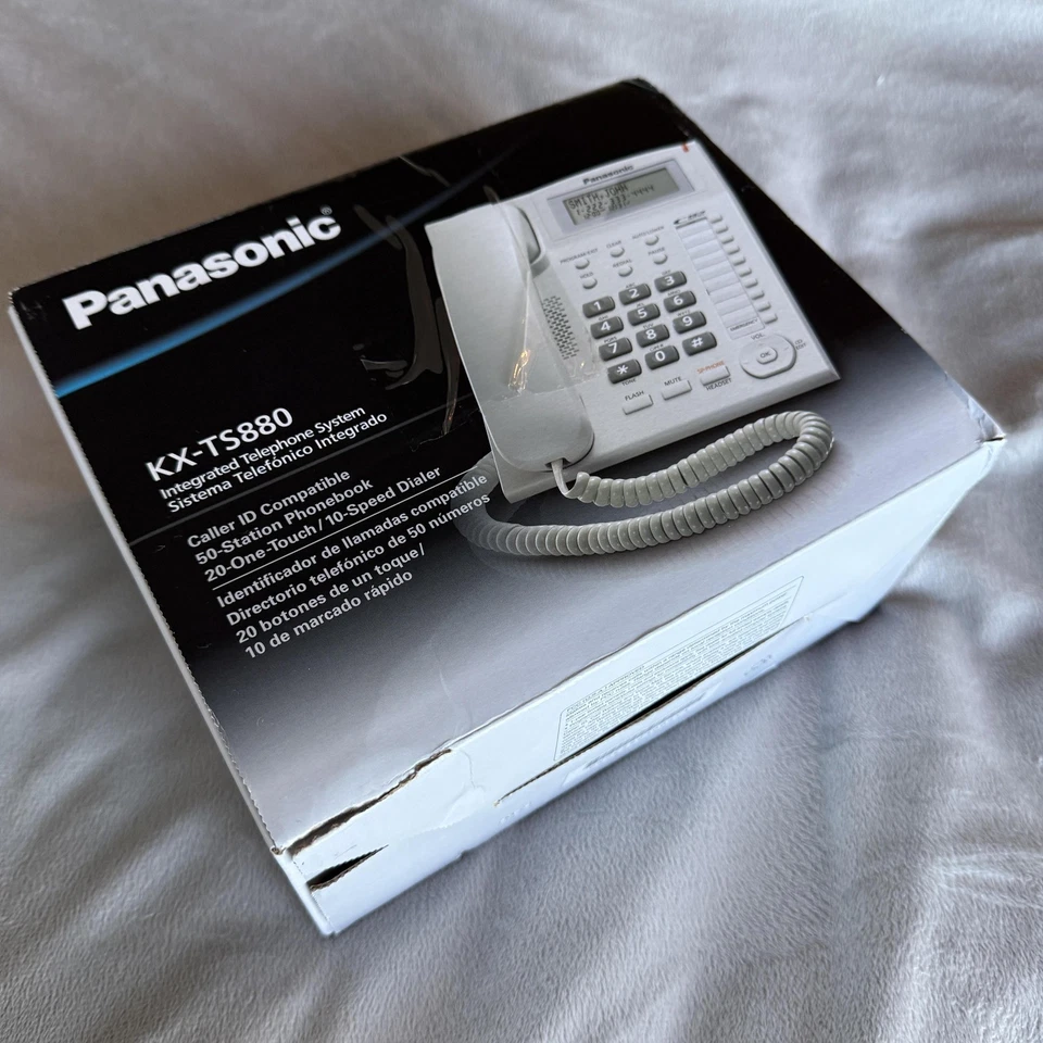 Sistema telefónico integrado Panasonic KX-TS880 negro identificador de llamadas altavoz nuevo Foto 4 de 4