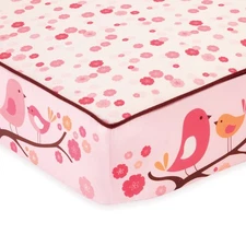 Skip Hop Springtime Birdie Bird Pink Floral Crib Fitted Sheet