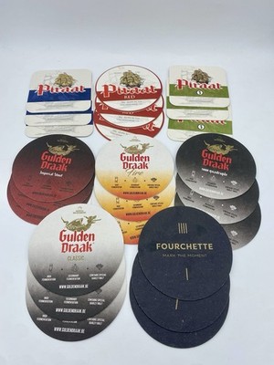 Gulden Draak Piraat Fourchette x24 Belgischer Bierdeckel Konvolut Hausbar