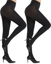 MANZI Super Opaque Tights for Women with Control-Top Blackout 2 Pairs Medium