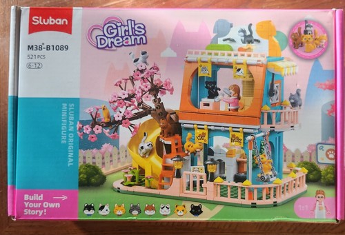 Sluban 521PCS Cute Cat Home Building Blocks Slide Cherry Tree Building Brick - Picture 1 of 2
