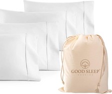 1000 TC White Standard Pillowcases Set of 4 100 Egyptian Cotton Pillow