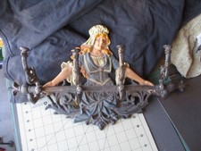 Vtg Cast Iron MILKMAID, Milk Maid Hat & Coat Rack, Great Paint