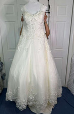 David's Bridal - White Wedding Ball 3 pieces-gown (Worn Once) - Size 14