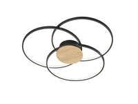 Trio-Leuchten Deckenleuchte Led Sedona Dh 80X9 Cm Schwarz Deckenlampe