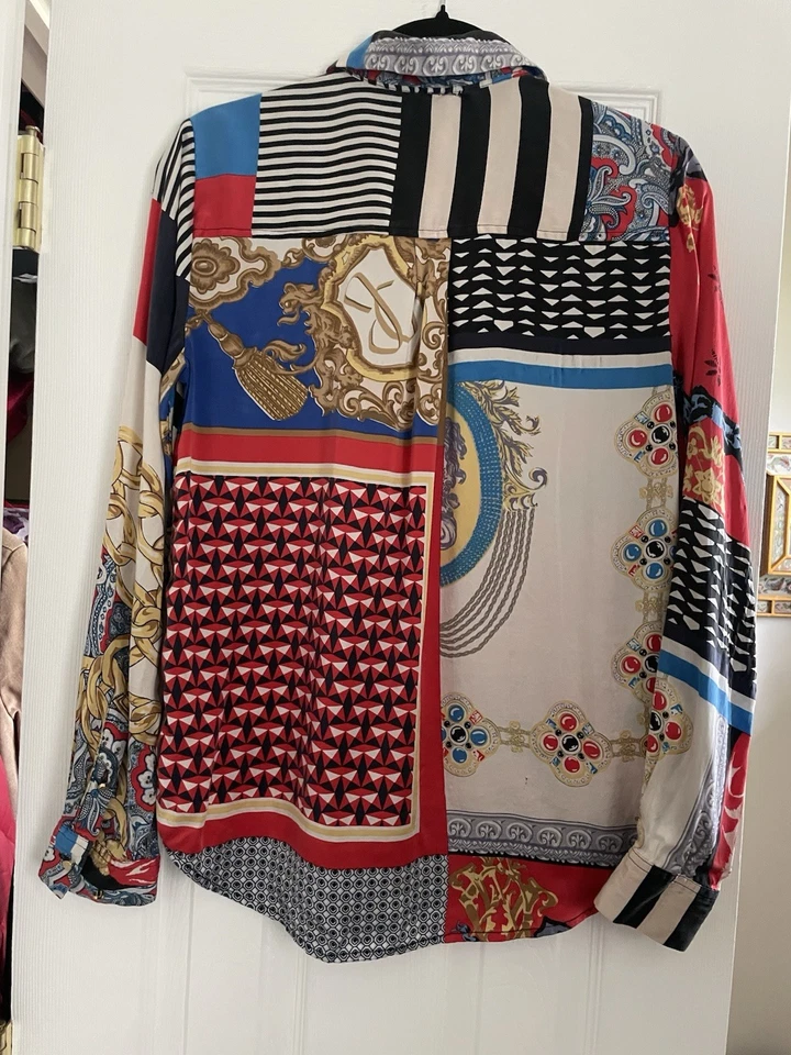 Винтажная блузка на пуговицах Juicy Couture 100% шелк Y2K - Изображение 4 из 4