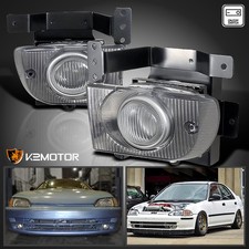 Fits 1992-1995 Honda Civic 4dr Sedan Clear Fog Lights Bumper Lampsswitch 92-95 Fits 1992-1995 Honda Civic 4dr Sedan Clear Fog Lights Bumper Lampsswitch 92-95