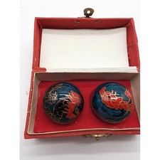 Chinese Cloisonne Baoding Chime Balls Dragon Meditation Enamel Phoenix Vintage
