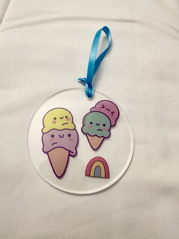 Icecreams Rainbow Ornament New