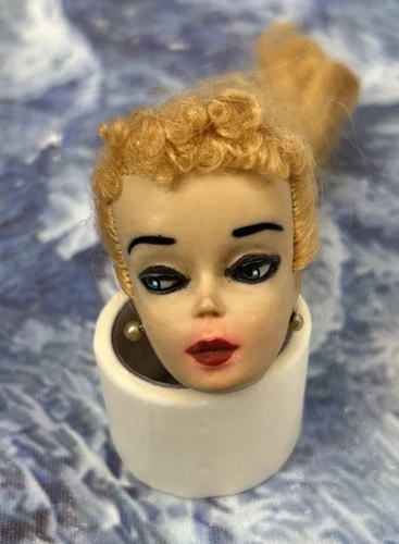 VINTAGE 1960s PONYTAIL BARBIE DOLL JAPAN BLONDE HEAD ONLY AS IS