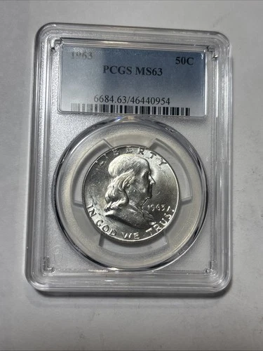 1963 Franklin Silver Half Dollar MS63 PCGS
