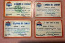 Lot of 4Vintage Standard Oil Company Employee Driving Accident Free Card Indiana