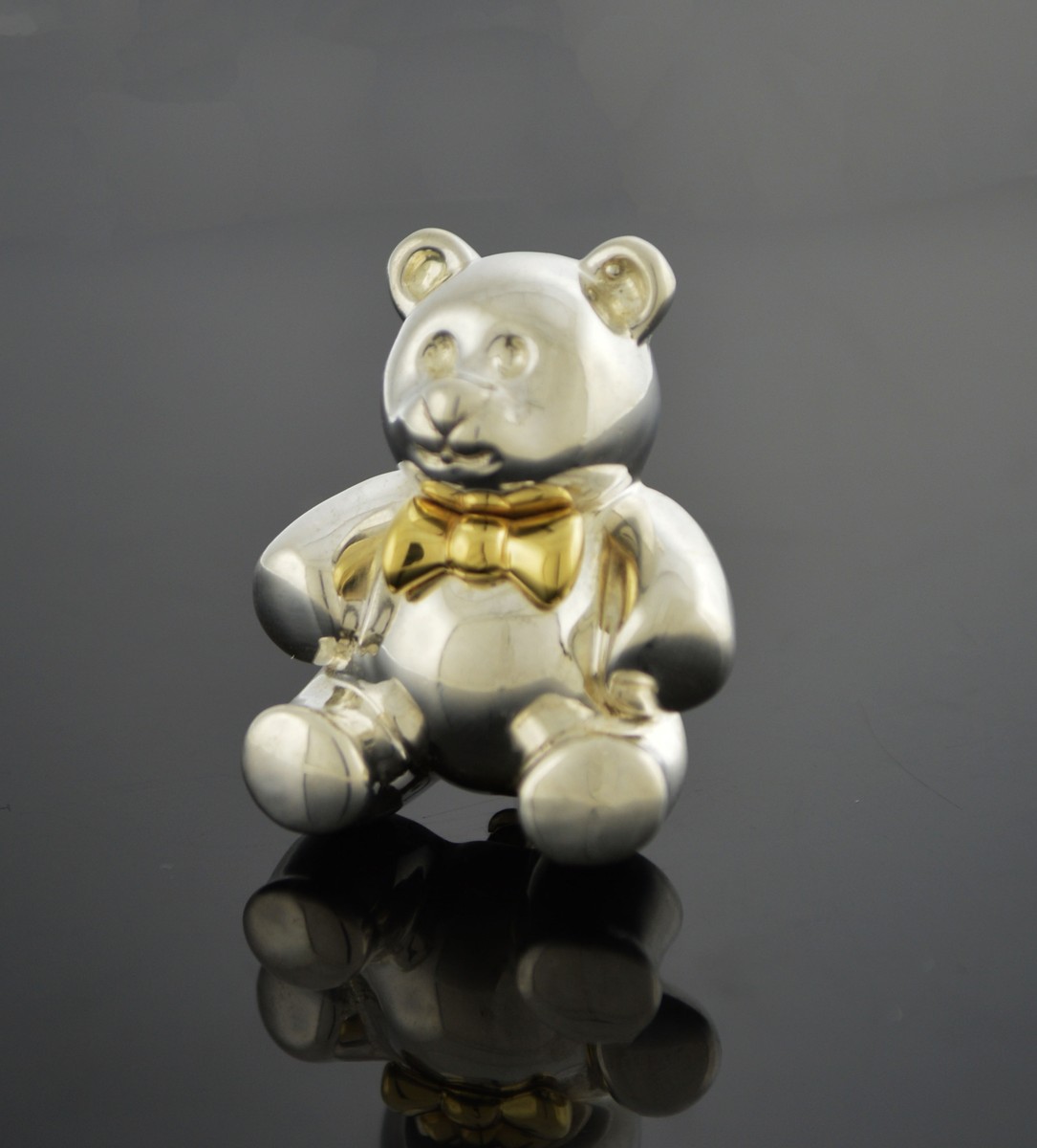 Vintage Tiffany & Co 18k Gold Sterling Silver Teddy Bear
