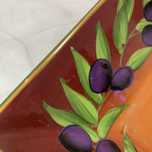 "Laurie Gates SONORA Piatto Piatto Quadrato Grande Olive Arancione 12,5""x 12,5"" x 1,5" - Foto 8 di 8