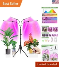 Versatile Indoor Grow Light with 4 Heads & Adjustable Height for All Plant Types