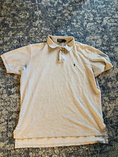 Men's XL Polo Ralph Lauren Gray Short Sleeve Polo Shirt Made In USA 100% Cotton