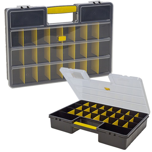 PLASTIC STORAGE ORGANISER CARRIER SCEW TOOL BOX 26 COMPARTMNET CONTAINER CASE PLASTIC STORAGE ORGANISER CARRIER SCEW TOOL BOX 26 COMPARTMNET CONTAINER CASE
