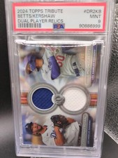 2024 TOPPS TRIBUTE BETTS/KERSHAW DUAL PLAYER RELICS #DR2KB PSA 9 131/199 POP 1