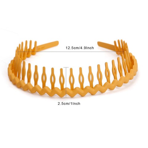Plastic Hair Bands with Teeth, 10 Packs Thin Headbands for Women Girls Teens - Picture 2 of 8