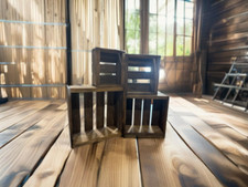 Rustic Wooden Nesting Boxes   Set of 4 Handmade Storage Crates for Home  Decor