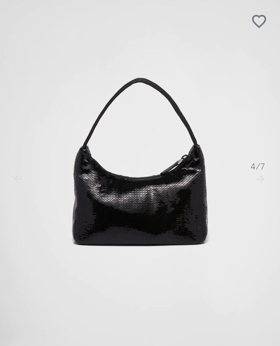 Prada Re-Edition 2000 Hobo Sequins Mini Bag Black Milano Prada Re-Edition 2000 Hobo Sequins Mini Bag Black Milano