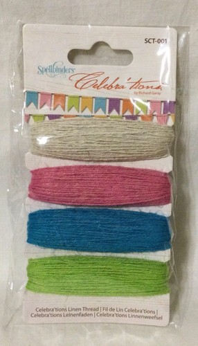 New Spellbinders Linen Thread - 4 Colors Natural Bright Pink Blue Green