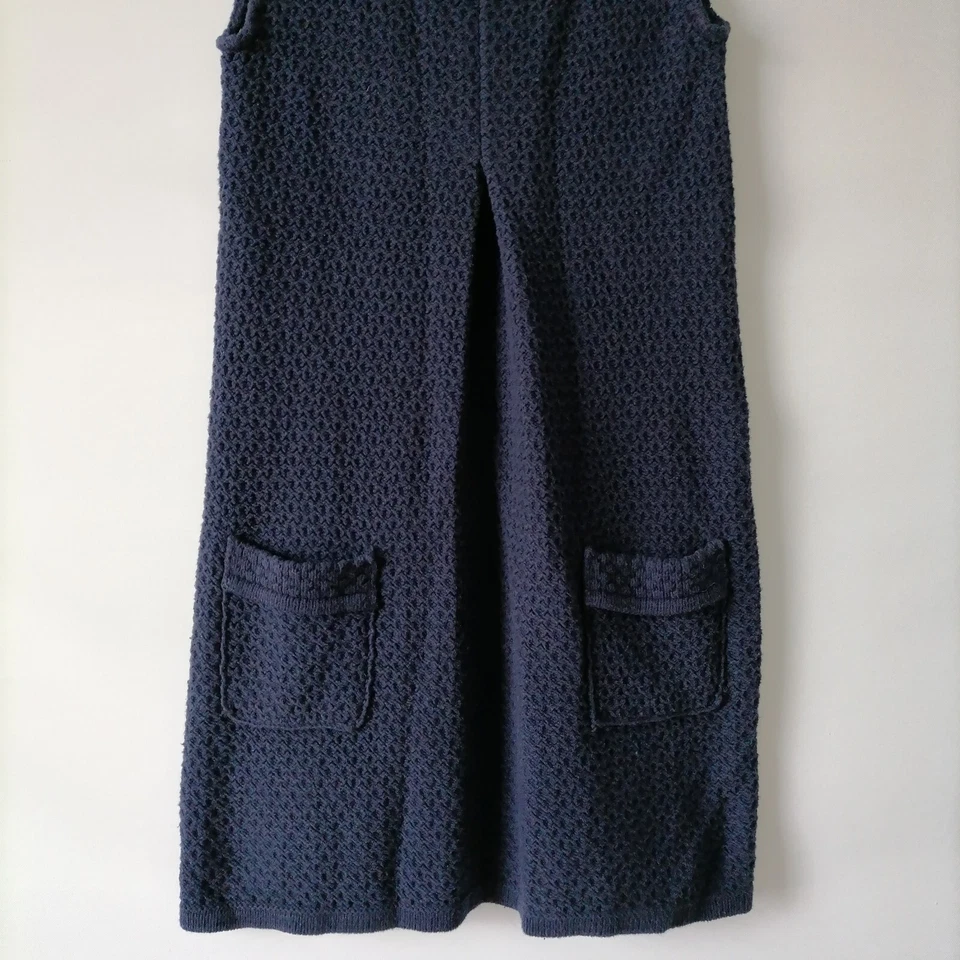 Vestido suéter tejido cuello redondo manga gorra azul marino Fossil para mujer talla S Foto 3 de 4