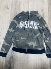 PINK Victoria s Secret Camo Full Zip Hoodie Women s Small