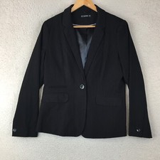 Dunnes Luxury Black Polyester Blend Regular Blazer Jacket Women Size Uk 14r