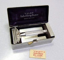 Vintage Silver Plated Valet Autostrop Safety Razor #1679781 Set in Case