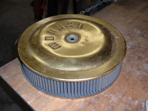 Moroso Gold Anodized Air Cleaner 14" Top Other 5-1/8" Base K&N 3" Filter