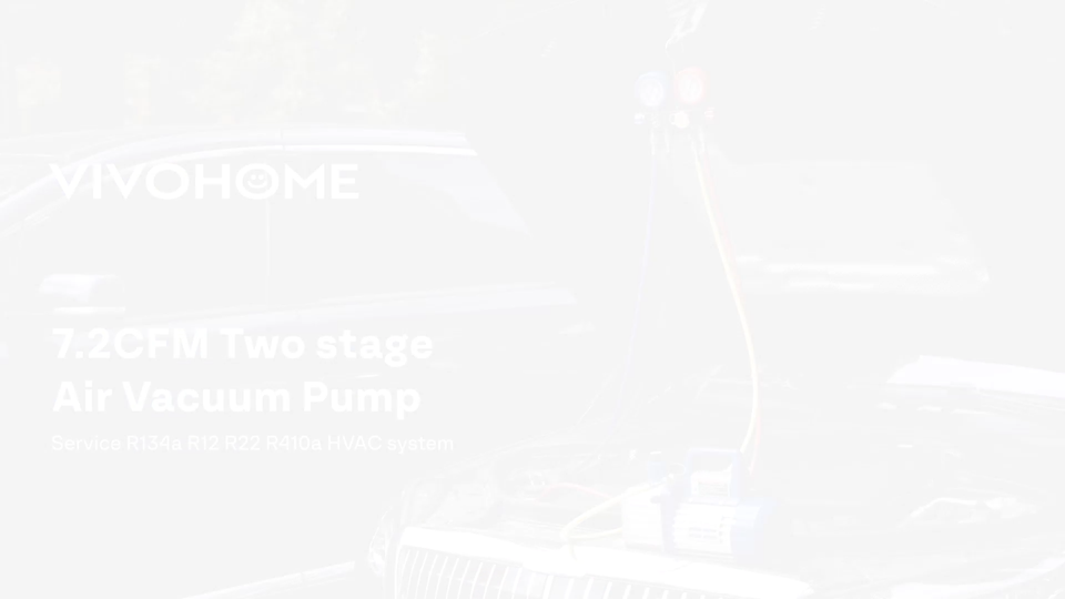 Pompe à Vide HVAC 3/4 HP 7.2 CFM + Manomètre 4 Voies - Kit Complet Neuf Pour Climatisation