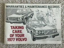 Volvo 1977 Warranties & Maintenance Records Guide Vintage Booklet Manual 70s