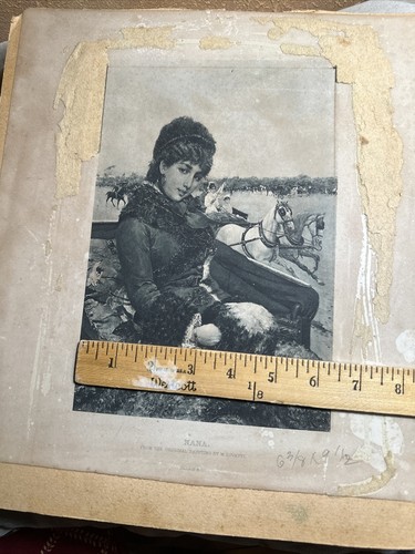 1880s Italian Print NANA By M Lovatti Antique Come Hither Look Carriage Horses - Picture 12 of 19