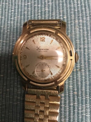 Vintage Lucerne Deluxe Watch Sub Dial, Jewel Swiss Manual Wind, Runs 