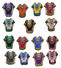 African Men Dashiki Blouse Hippie Shirt Red Orange Pine Green Lime Army 1X 2X 3X