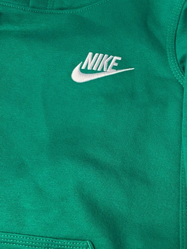 Nike Boys Green Hoodie Club Fleece Sweatshirt Malachite Swoosh Pullover sz 6 NWT - Picture 7 of 7