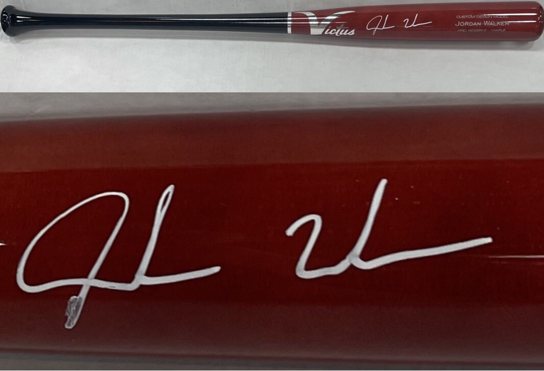 Jordan Walker Signed Game Model Baseball Bat Cardinals Rookie Auto 
