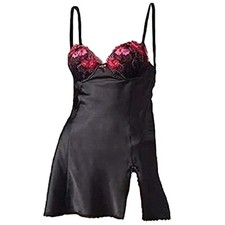 Apt. 9 Ruffles and Lace Satin Babydoll G-String Lingerie Set Size Small - NWT