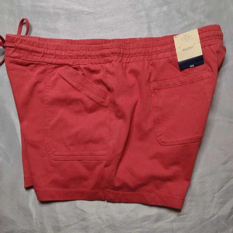 Pantalones Cortos St Johns Bay Mujer XL Coral Bisque Parche Pull-On Bolsillo Cordón 4" NUEVO Foto 3 de 4