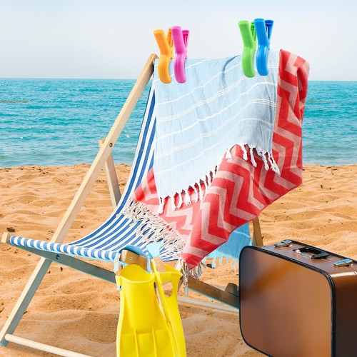 8 Pack Large Beach Towel Clips for Beach Chairs Cruise Pool Boat Towel Holder - 第 5/7 張圖片