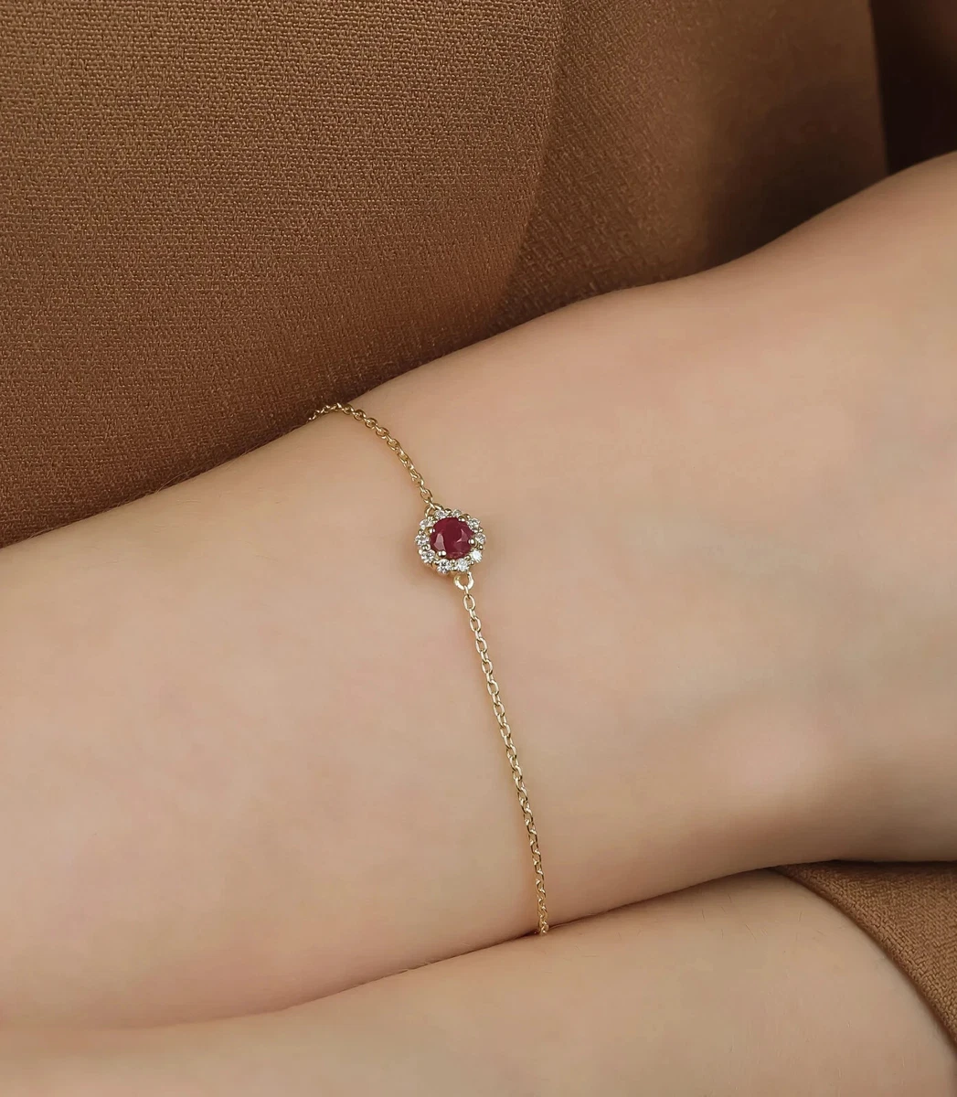 14K Gold Marquise Ruby Cluster Bracelet – FERKOS FJ