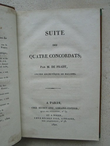 DUFOUR DE PRADT : LES QUATRE CONCORDATS, 1818/1820 + observations. 5 vol. - Picture 12 of 20