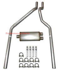 04-08 Dodge Dakota 3.7 / 4.7 Mandrel Bent Dual Exhaust w/ 18" MaxFlow Muffler