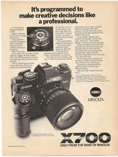 Vintage Print Ad Minolta X700 Camera - Programmed To Make Creative Decisions